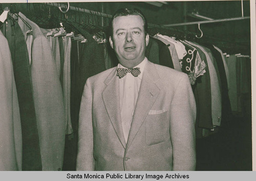 An unidentified man in a men's clothing store, Pacific Palisades, Calif