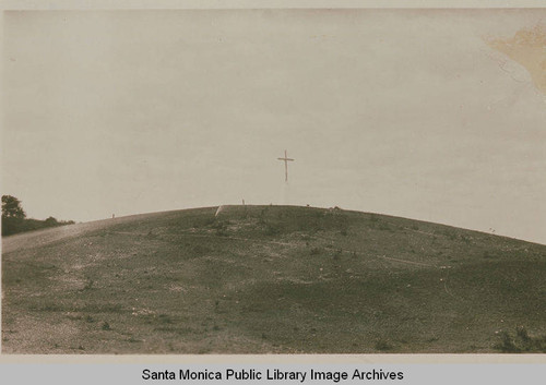 A cross on top of the hill at Peace Hill in Pacific Palisades, Calif