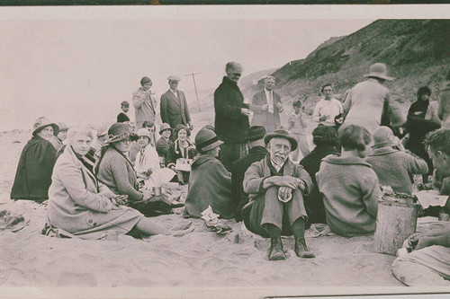 Dr. Edwards with Chautauqua nature study group at the beach