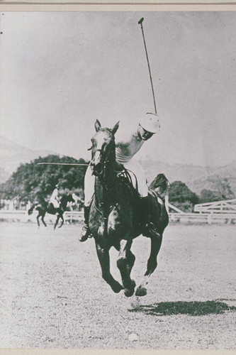 Charles Farrell playing polo at the Riviera Country Club, Los Angeles, Calif