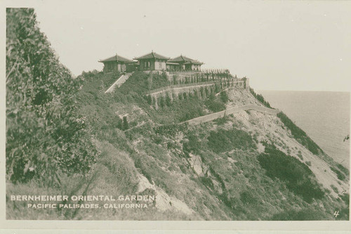 View of the Bernheimer Gardens in Pacific Palisades overlooking Santa Monica Bay