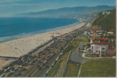 Beach along the Pacific Coast Highway at the mouth of Santa Monica Canyon