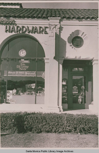 Norris Hardware Store located in the Pacific Palisades Business Block