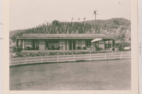 Main house and fenced grounds at Will Rogers Ranch in Rustic Canyon, Calif