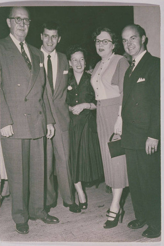 Comedian Jerry Lewis (second from left) with Chamber of Commerce members at the party celebrating his induction as Honorary Mayor of Pacific Palisades, Calif