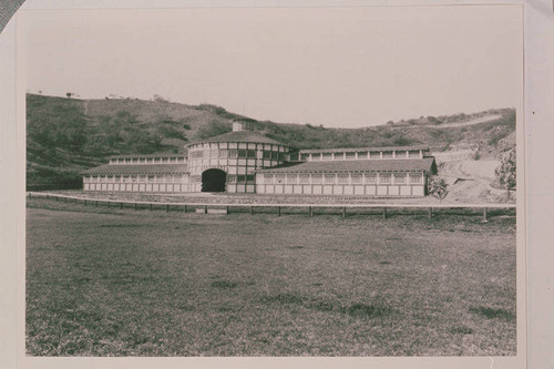 Main Stables (newly painted) at Will Rogers Ranch in Rustic Canyon, Calif