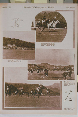 Polo at Uplifters Ranch in Rustic Canyon appearing in an article for "Pictorial California Magazine."