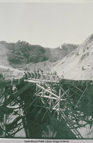 Gravel Quarry in Temescal Canyon, Calif. near the road that would become Sunset Blvd