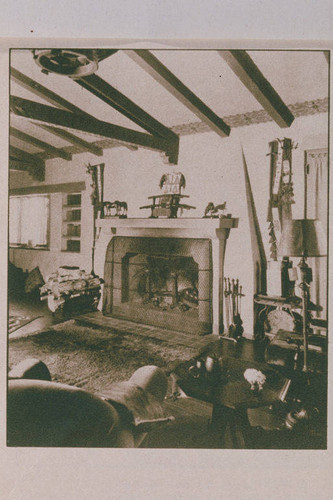 Interior of the home of William S. Hart near Valencia appearing in an article for "Pictorial California Magazine."