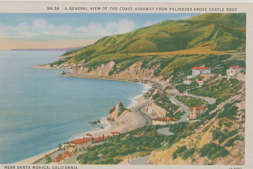 Santa Monica Bay looking north to Castle Rock from Castellammare