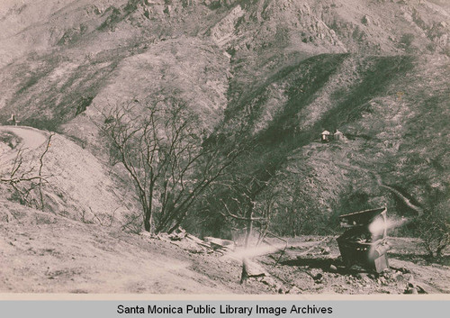 Fire damage in Upper Temescal Canyon, Calif