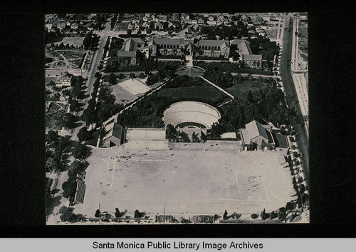 Greek Theatre and playing fields at Santa Monica High School