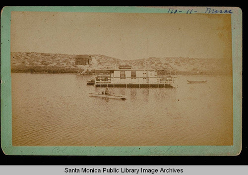 Col. Baker in his "Polywog" Lake Ballona, Los Angeles County, Calif