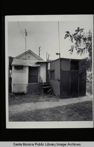 Back porch of Shotgun style house, 2712 Second Street, Ocean Park, Calif. from the west elevation looking east, built pre-1900