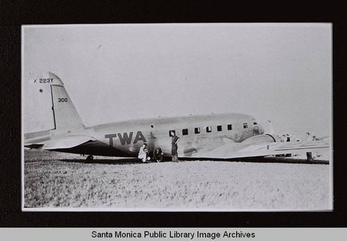 Douglas Aircraft Company DC-1 (TWA U.S. Mail) first flight on July 1, 1933 from Clover Field Airport, Santa Monica, Calif