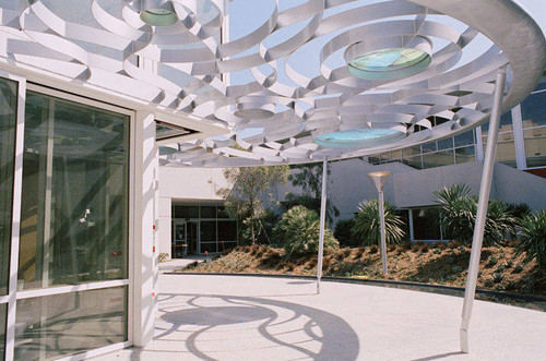 Carl Cheng sculpture in the courtyard of the new Main Library opened at 601 Santa Monica Blvd., January 7, 2006