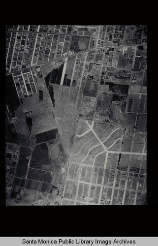 Aerial survey of the City of Santa Monica north to south (north on right side of the image) showing fields south of Ocean Park Blvd. (Job#C235-D14) flown in June 1928