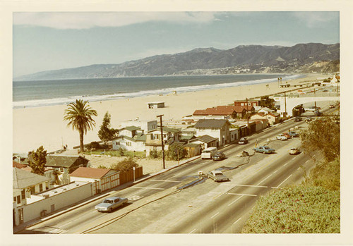 Homes along the Pacific Coast Highway looking from the California Incline on February 14, 1970