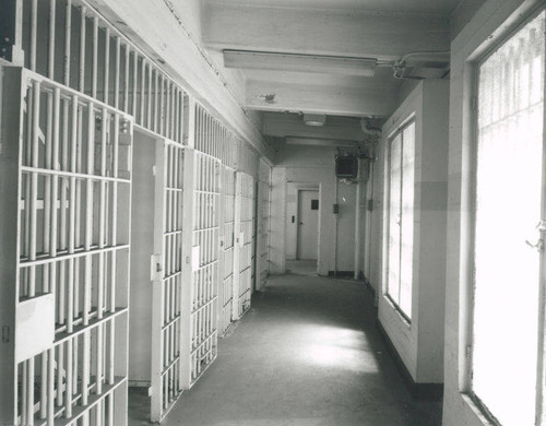 Interior of the Santa Monica City Hall Jail Wing designed by architects Joseph M. Estep and Donald B. Parkinson built with PWA funds in 1938-1939