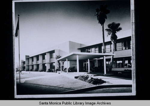 View of main entrance to the original Rand Building, 1700 Main Street, Santa Monica, Calif