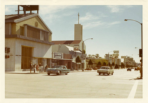 East side of Fourth Street (1200 block), looking south from Wilshire Blvd. on Febuary 14, 1970