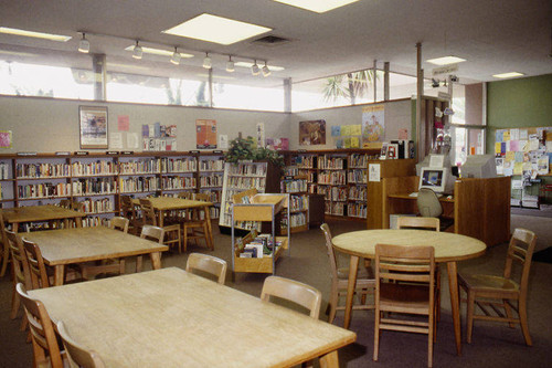 Interior of the original Fairview Avenue Branch Library at 2101 Ocean ...