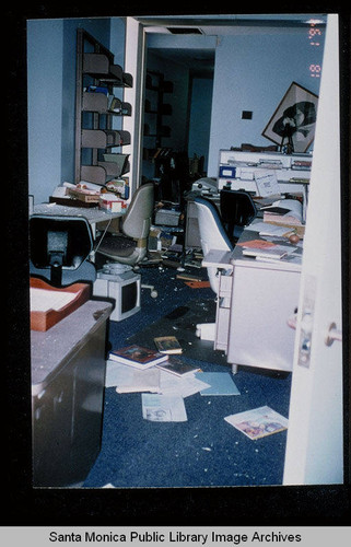 Northridge earthquake, Santa Monica Public Library, Main Library, Children's Department, second floor, January 17, 1994