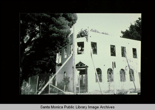 Remains of a Spanish Colonial building on the southeast corner of Sixth and Bay Streets, Ocean Park, Calif. built circa 1920 and demolished 1991