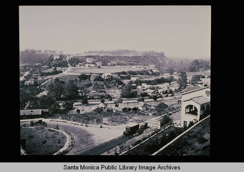 Santa Monica Canyon from the Seventh Street hill, looking northwest