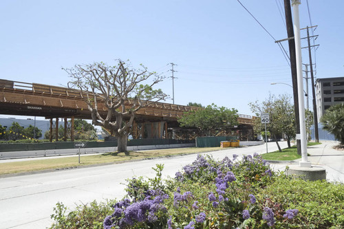 Olympic Bridge under construction as part of Expo Line rail service extension to Santa Monica, June 16, 2013