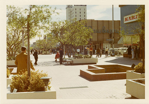 Third Street Mall looking south from Arizona Ave. on February 14, 1970