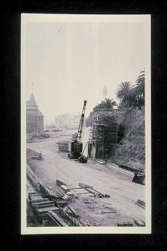 Construction of the Olympic tunnel (McClure Tunnel) at Olympic Blvd. and Pacific Coast Highway in October, 1935