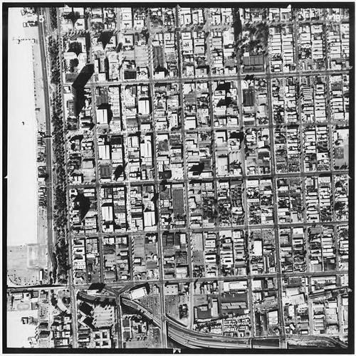 Aerial survey of Santa Monica north to south from Santa Monica Canyon to the Interstate 10 Freeway (Image #18, 1 inch=500 feet) flown January 1, 1975