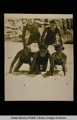 Santa Monica High School students on Santa Monica beach