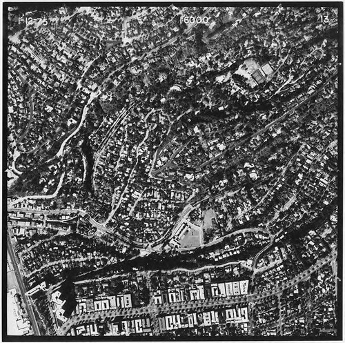 Aerial survey of Santa Monica north to south from Santa Monica Canyon to the Interstate 10 Freeway (Image #13, 1 inch=500 feet) flown January 1, 1975