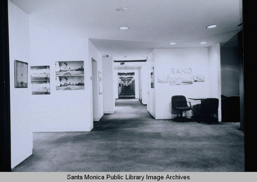 Interior first level west entry detail view, facing northeast, Rand Corporation Headquarters, 1700 Main Street, Santa Monica, Calif