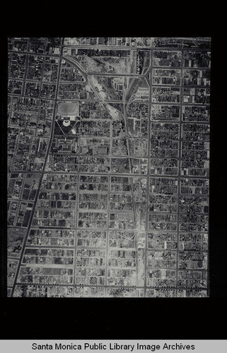 Aerial survey of the City of Santa Monica north to south (north is right side of image) Broadway to Santa Monica High School on Pico Blvd. (Job#C235-C7) flown in June 1928