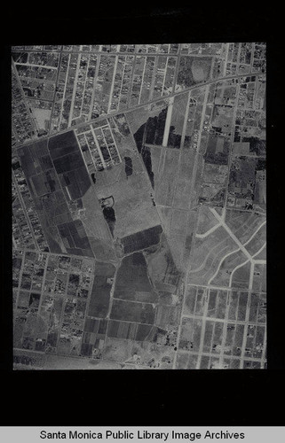 Aerial survey of the City of Santa Monica north to south (north on right side of the image) fields east of Lincoln Blvd. (Job#C235-D15) flown in June 1928