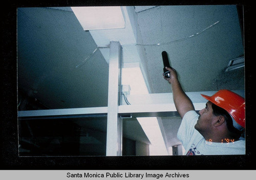 Northridge earthquake, Santa Monica Public Library, Main Library, broken glass, January 17, 1994