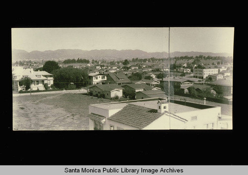 Ocean Park near Fourth and Marine Streets looking north to the Santa Monica Mountains