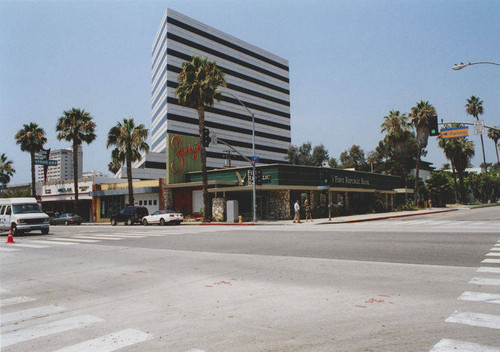 Zucky's Coffee Shop sign with building occupied by First Republic Bank, 431 Wilshire Blvd., Santa Monica. Calif., August 2009