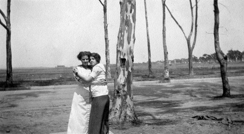 "Mother and Aunt Jerry," photographed at their home on Seventh Street in Santa Monica looking northeast