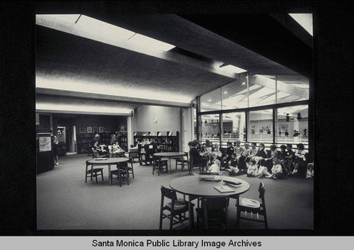 Story hour in the Children's Room, Santa Monica Public Library Main Library, 1343 Sixth Street