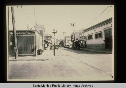 Marine Street at Ashland looking southeast past Leo H. Young Groceries on September 8, 1926