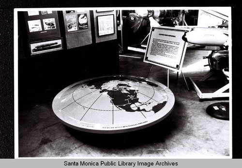 Round the World Flight' map in the Douglas Museum (Museum of Flying) Santa Monica, Calif