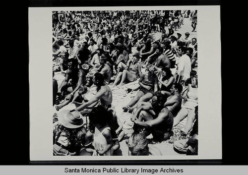 Muscle Beach Crowd, Santa Monica, Calif. on July 4, 1956