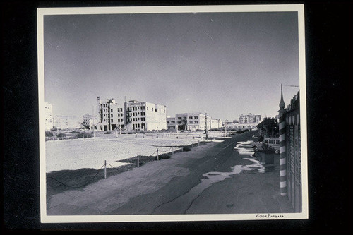 View of the Ocean Park Redevelopment demolition, Marine Street area, taken from Pacific Ocean Park (Ocean Park Redevelopment Project)