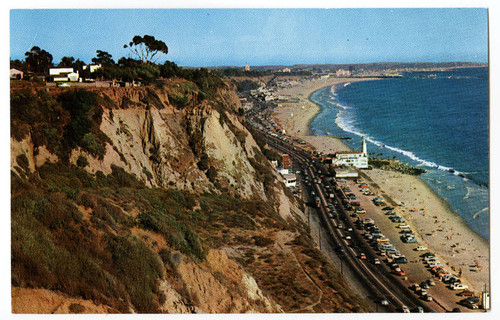 View of Will Rogers State Beach in Santa Monica from the Pacific Palisades