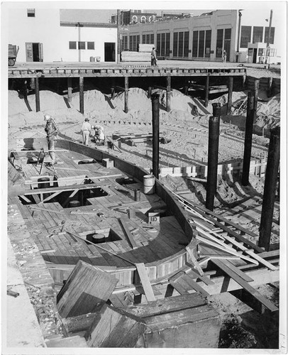 Construction of the tanks for the Sea Circus attraction at Pacific Ocean Park