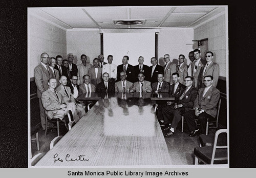 Interior of the Douglas Aircraft Company Santa Monica plant meeting room, August 27, 1956